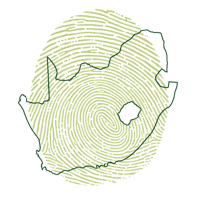 South Africa fingerprint illustration